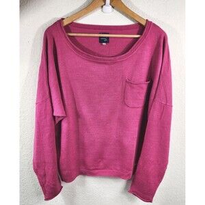 TOMMY GIRL Juniors Pink Dolman Sleeve Drop Shoulder Sweater Size XL